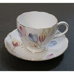 Radfords Fenton Cup And Saucer Tulips Vintage Made in England  VG Condition